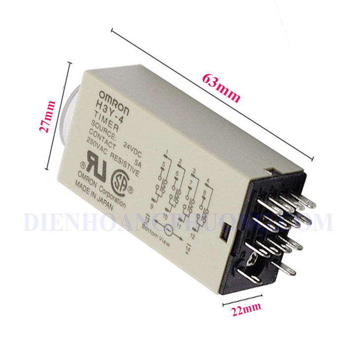 Relay Thời Gian Timer Omron H3Y-2 , Relay Thời Gian Timer Omron H3Y-4