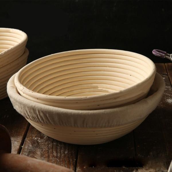 [HCM Rổ Mây Khuôn Ủ Bánh Mì Tròn Có Vải Lót 26x8cm Collini Nhập khẩu Đức - Handmade Round Rattan Proofing Baskets with Fabric