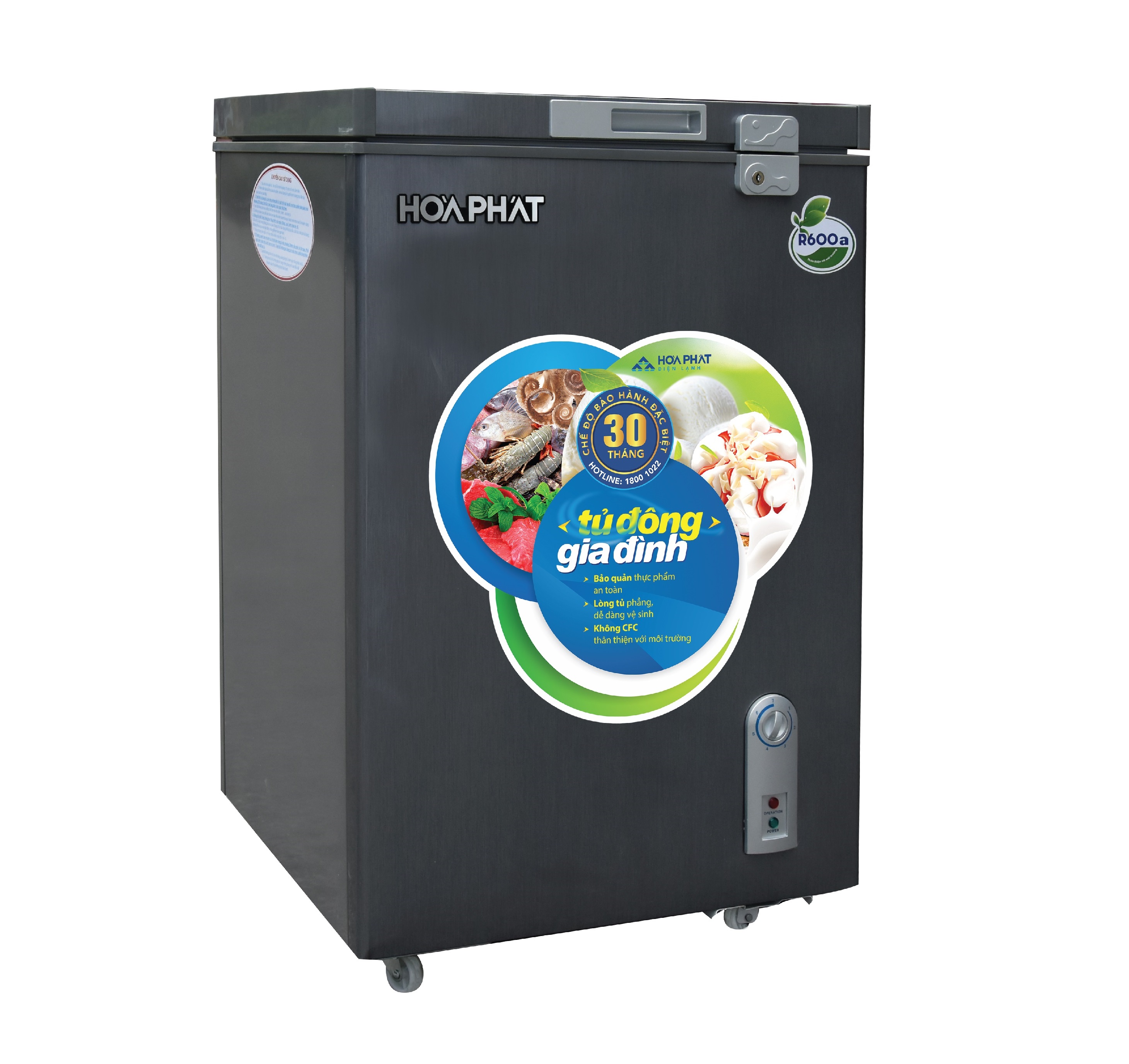 Tủ đông Hòa Phát HCF 106S1ĐSH 107 lít - đen