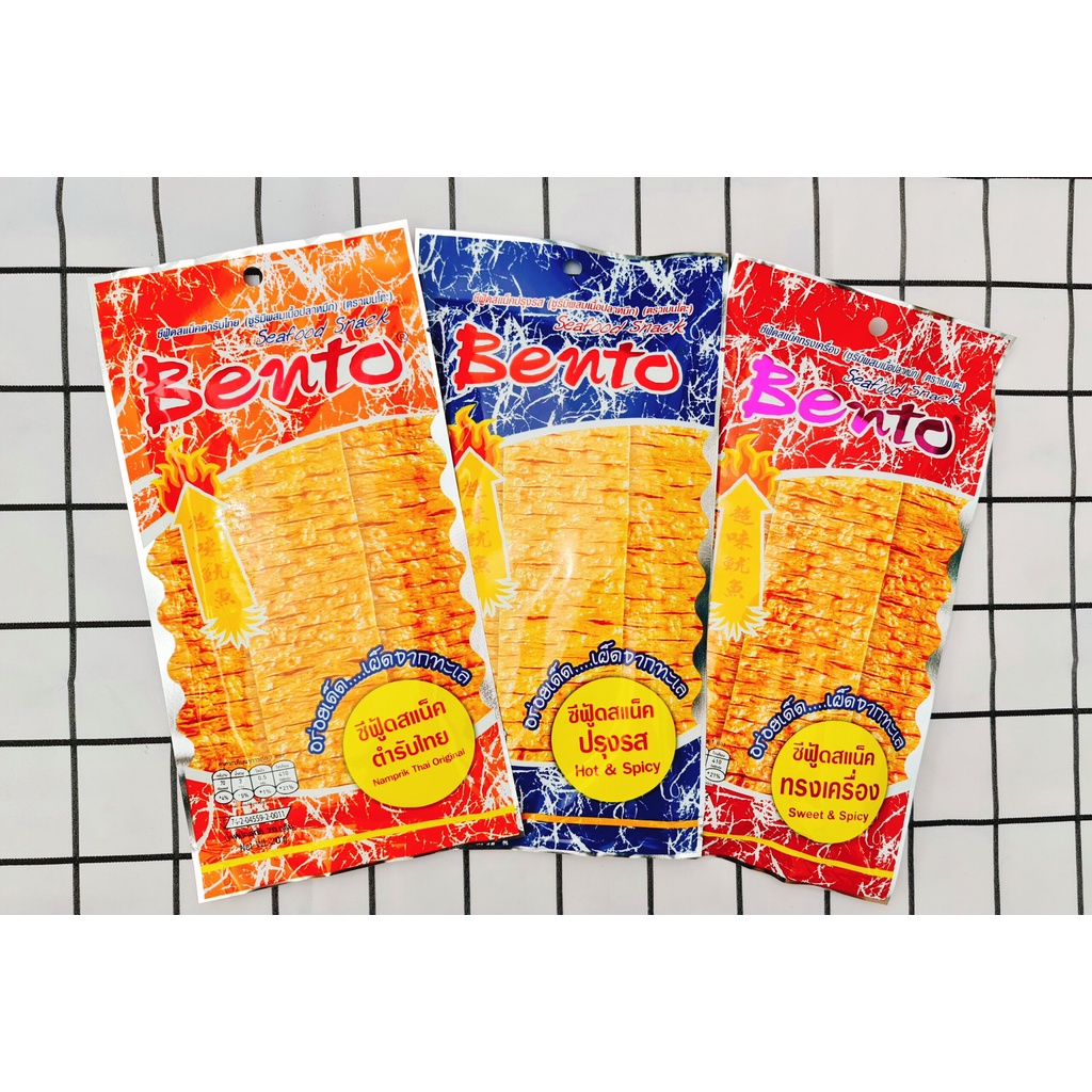 Snack Mực Bento Thái Lan Siêu Cay - Bim Bim Mực Bento Gói Lớn 20gr Ăn Cực Đã - Taiwan Foods
