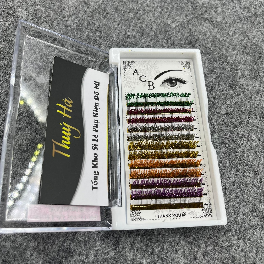 Mi khay Kim Tuyến Mix màu - mi kim tuyến0.10 Mix C (10-15mm)- dụng cụ nối mi_ thúy hà