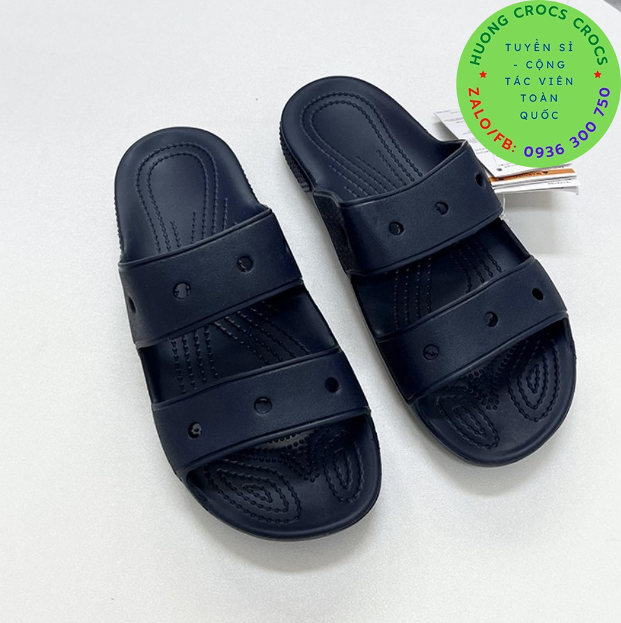 Dép lê 2 quai ngang nhựa đi mưa crocs band classic nam nữ màu navy