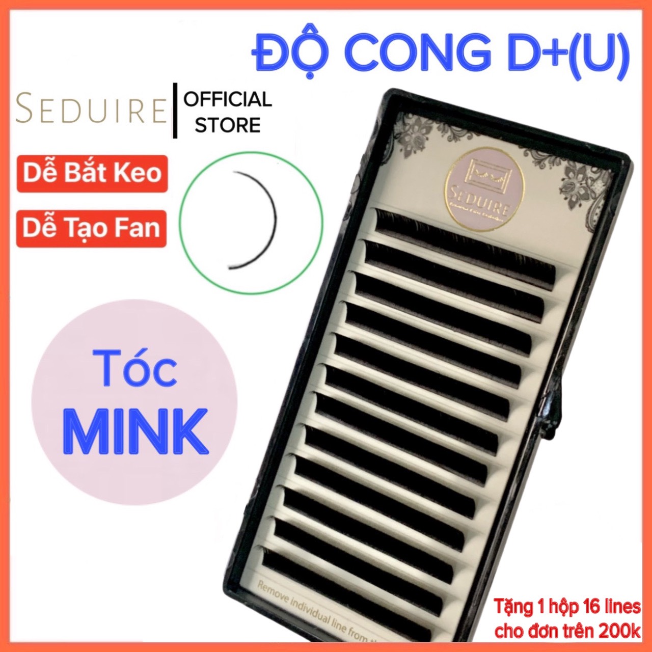 Mi khay seduire độ cong d+ , tóc mink