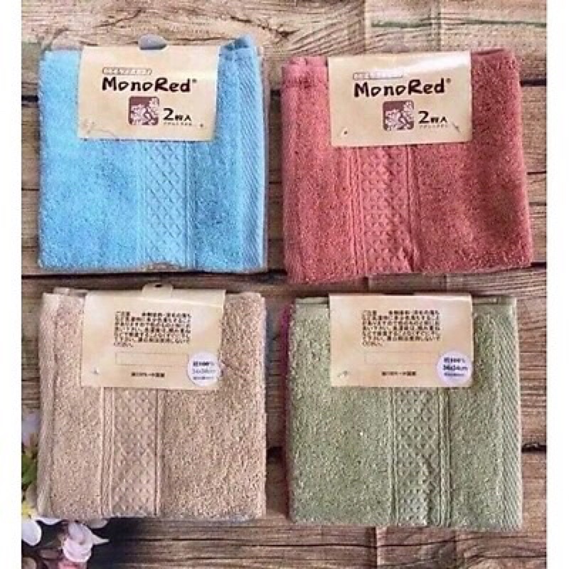 Set 3 Khăn Mặt Cotton Nhật Cao Cấp Mono Red