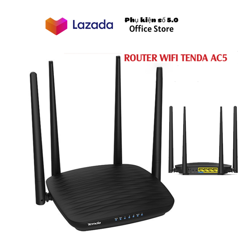 Bảng giá Tenda AC5 V3 Router WiFi 2 băng tần AC1200- hỗ trợ băng tần kép 2.4GHz và 5GHz giúp khả năng truy cập internet vượt trội và ổn định. · Thiết bị có 4 anten giúp việc thu phát sóng tốt hơn..... Phong Vũ