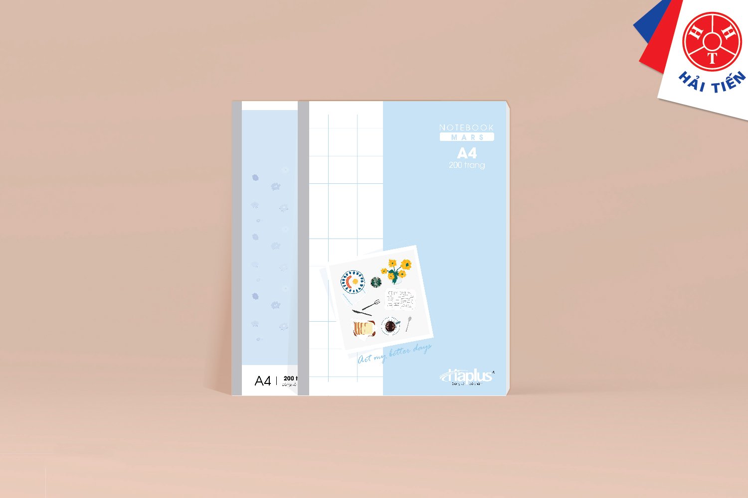 HẢI TIẾN Vở kẻ ngang A4 có chấm Haplus - MARS (ĐL 70g/m2) - 200 trang (lốc 5)