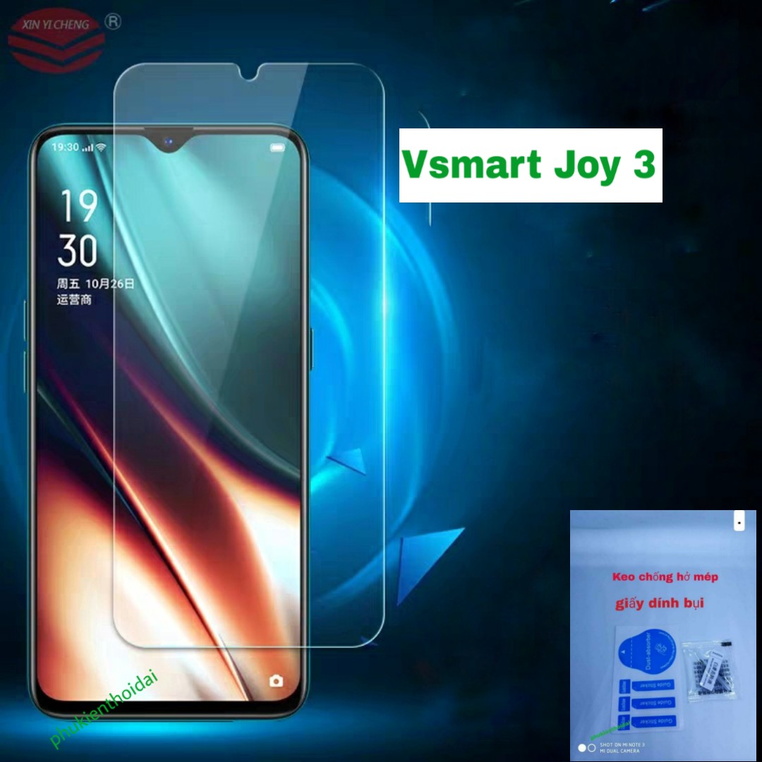 Cường lực loại tốt trong suốt cho Vsmart Joy 3 9H / 2.5D tặng keo mép