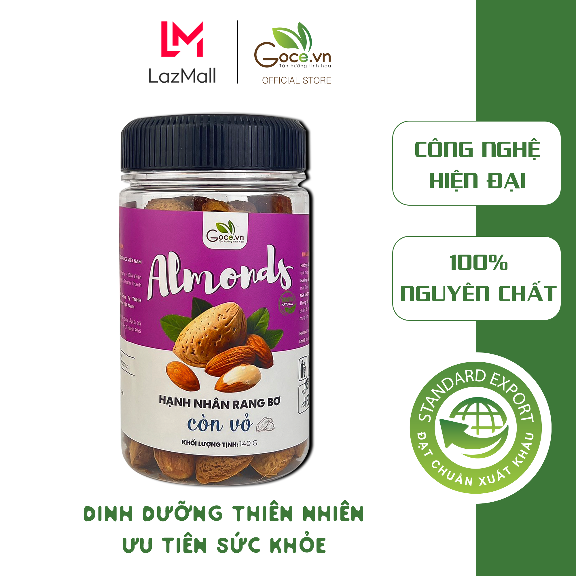 Hạnh nhân rang bơ còn vỏ Goce - 140g