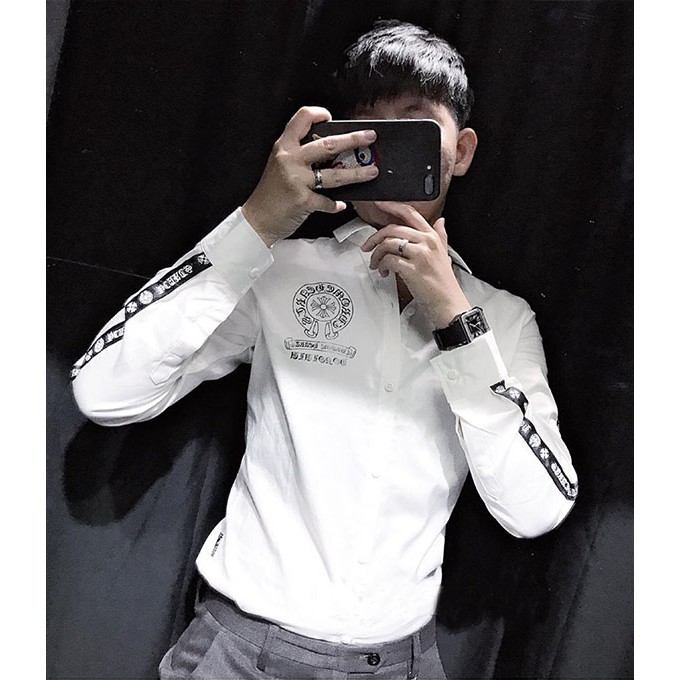 Áo Sơ Mi Nam Trắng Họa Tiết xịn xò Cao Cấp (Ảnh thật)