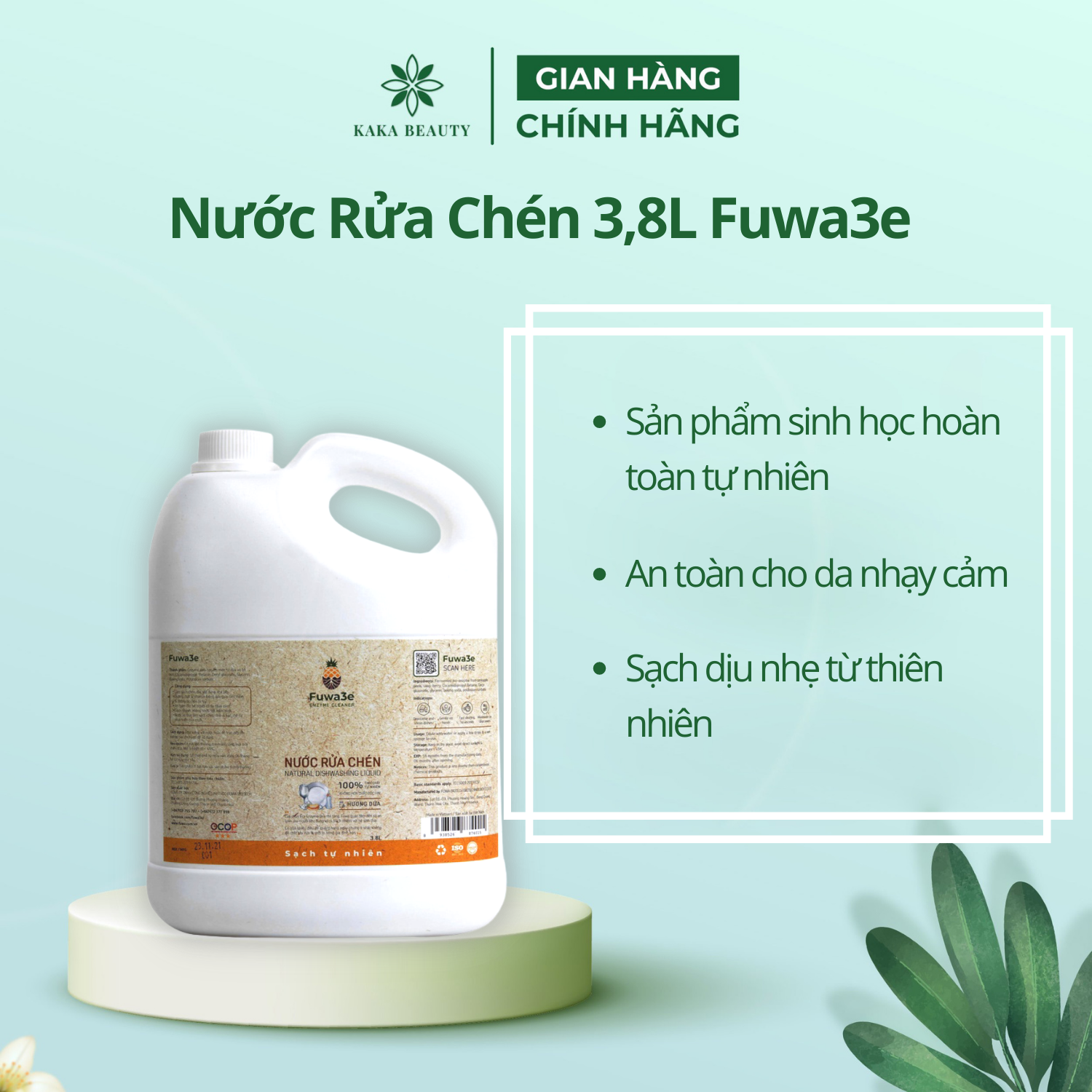 Nước rửa bát Fuwa3e organic Enzyme sinh học khử mùi