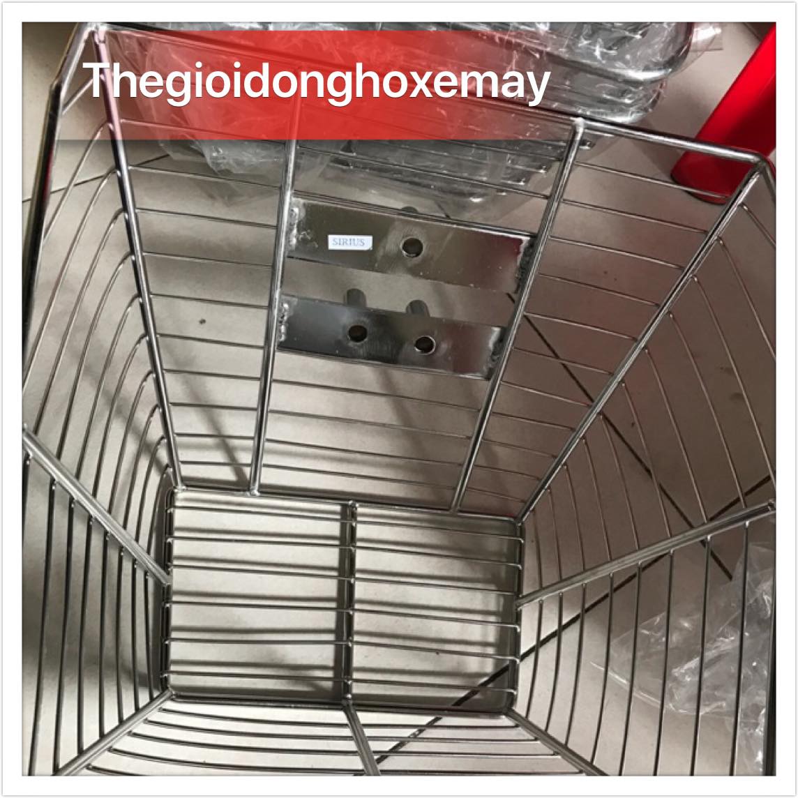 Rổ inox Sirius sọc ngang + pát si + nạ (combo 3 món)