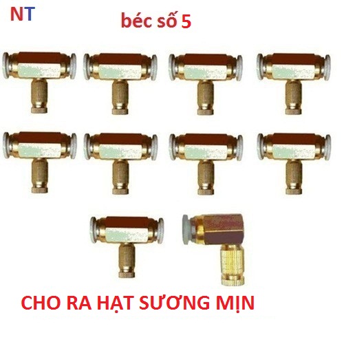 Bộ 10 đế đồng + béc phun sương tưới lan/hoa/rau (béc số 5 )