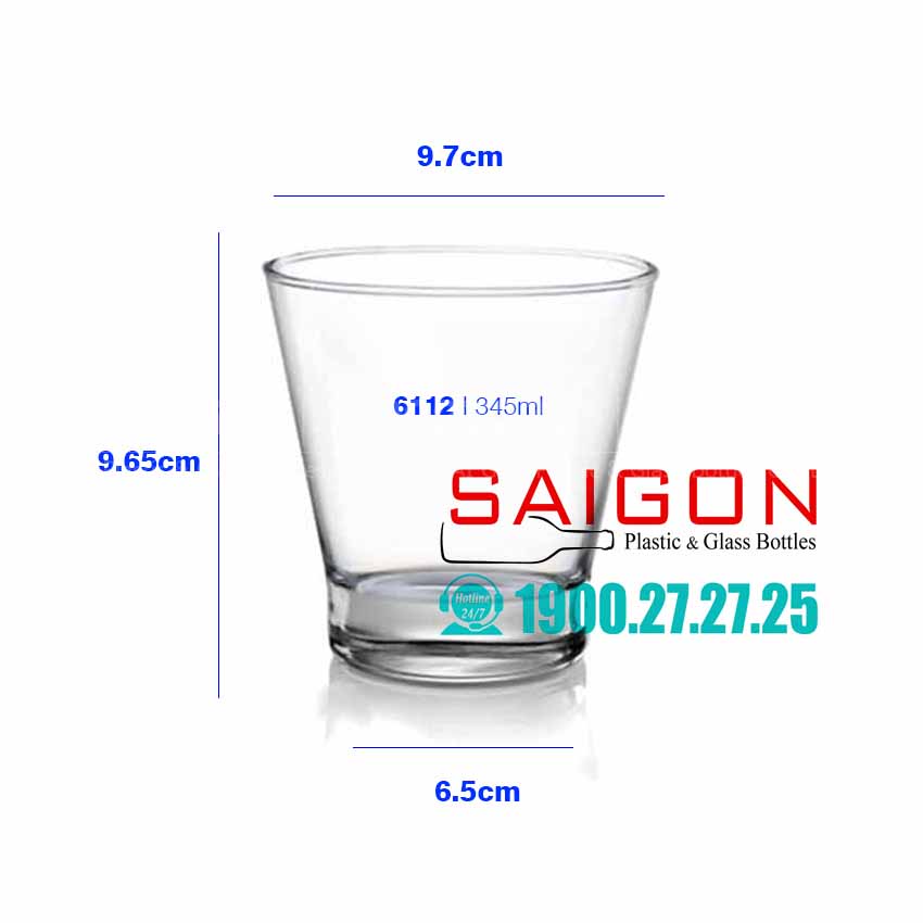 [HCM]Ly Thủy Tinh Ocean Studio Rock 345ml | Nhập khẩu Thái Lan