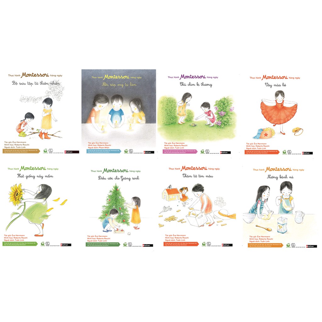 Sách - Thực hành Montessori hàng ngày - bộ 8 cuốn(Hạt giống nảy mầm)