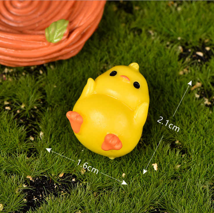 Mô hình gia đình Gà ú trang trí terrarium sân vườn, chậu cây cảnh