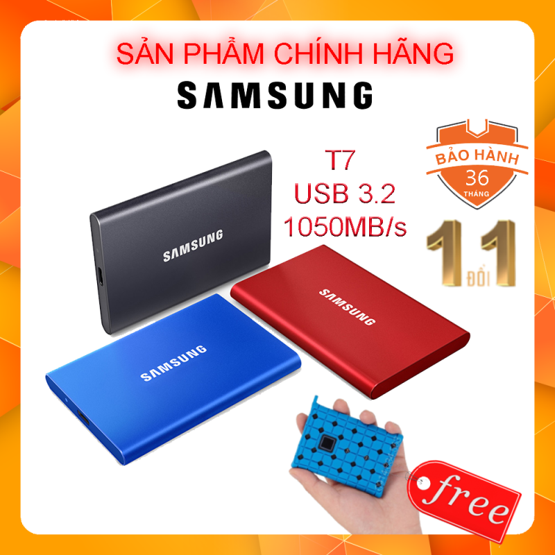 Bảng giá Ổ cứng di động SSD Samsung T7 USB 3.2 - Tặng bao đựng 500G 1TB 2TB - Mới bảo hành 3 năm Phong Vũ