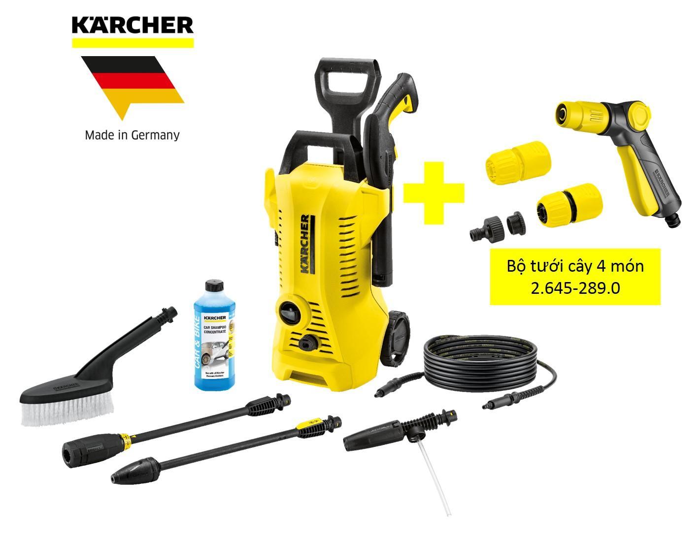 Máy phun rửa áp lực cao KARCHER, K2 FULL CONTROL CAR + TẶNG PHỤ KIỆN TƯỚI CÂY 4 MÓN