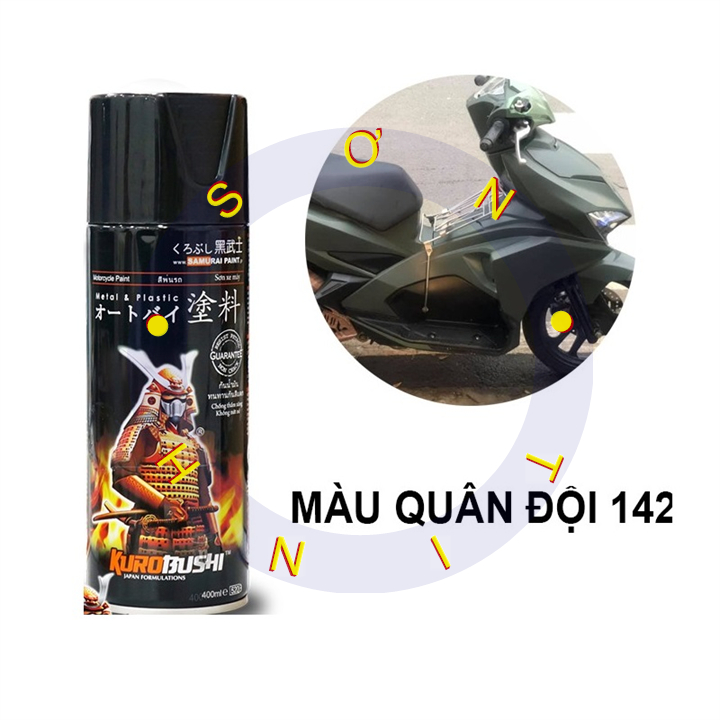 SƠN SAMURAI SƠN XỊT MÀU XANH QUÂN  ĐỘI ARMY 142