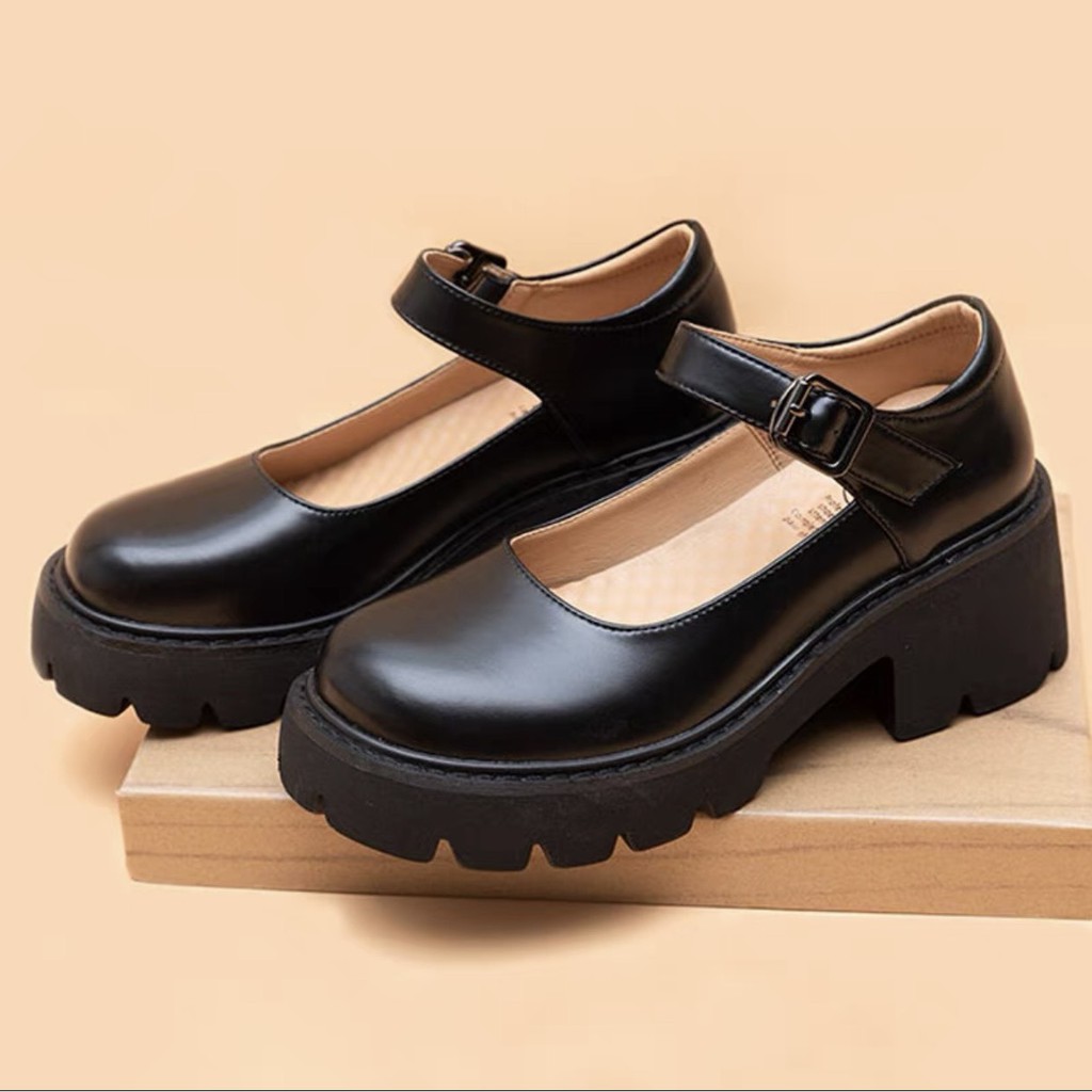 Platform Mary Jane - Giày da bò nữ (Genuine Leather)