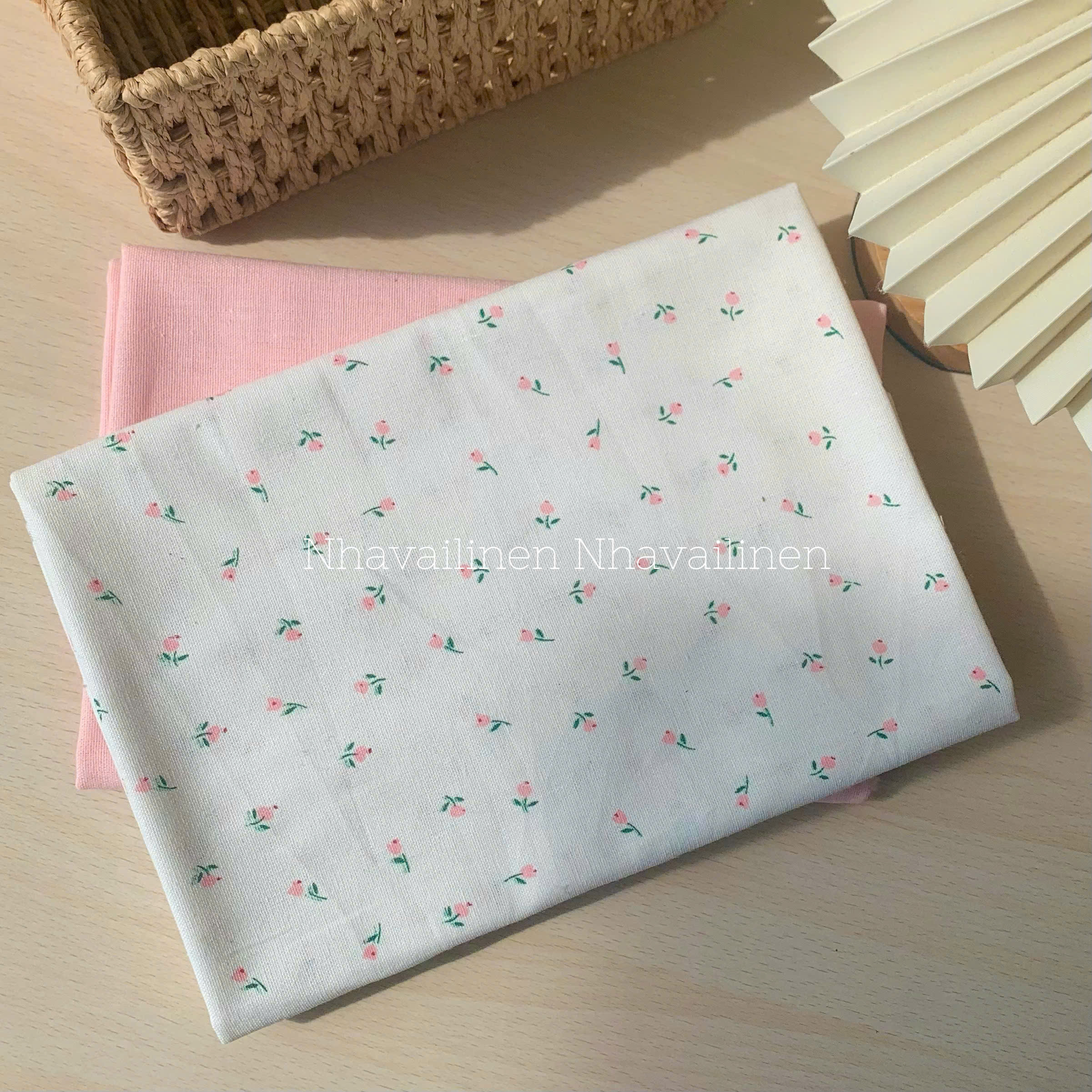 Vải Linen Bột Hoạ Tiết HOA TULIP Mềm Mại Độ Dày Vừa Đủ Chất Liệu An Toàn Cho Da - Nhà Vải Linen