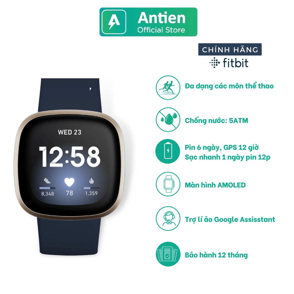 Fitbit Versa 3 female Fitbit genuine FPT warranty 12 months
