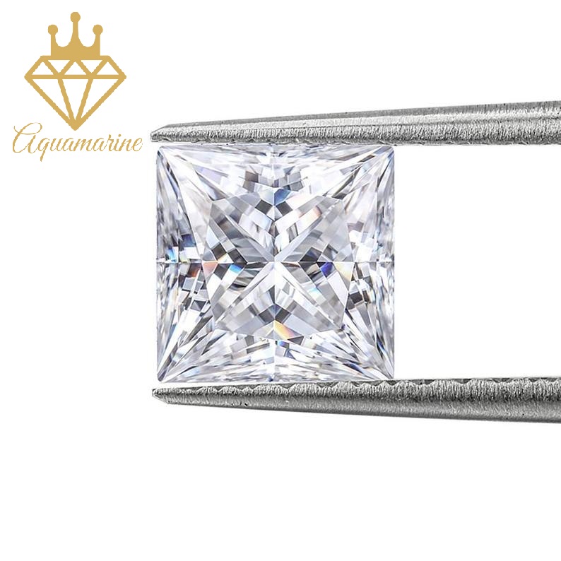 (Size 4x4 mm) Kim cương nhân tạo Moissanite giác cắt Princess