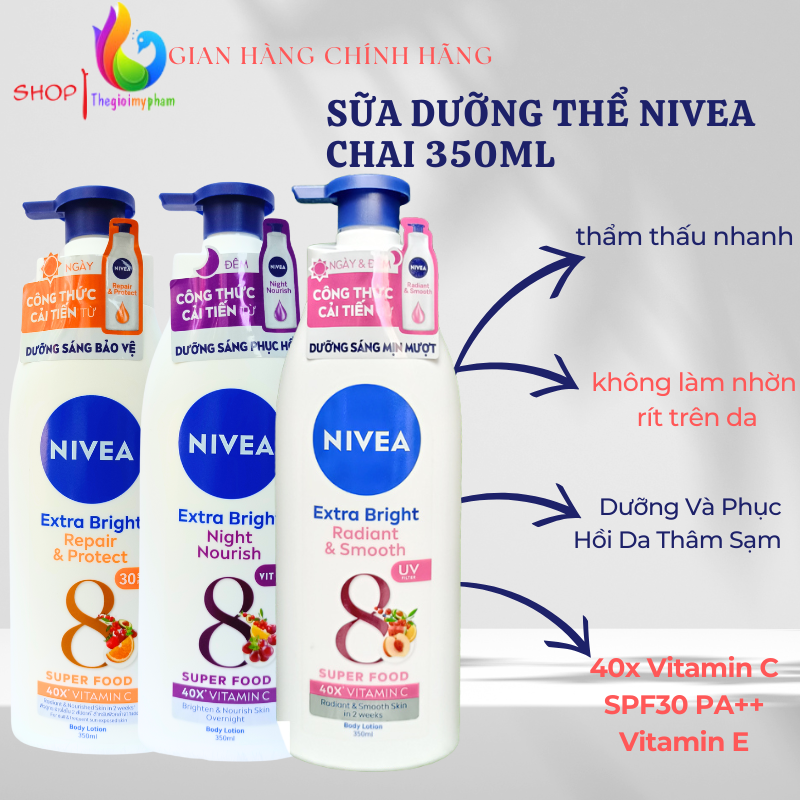 Sữa Dưỡng Thể Sáng Da Nivea 350ml