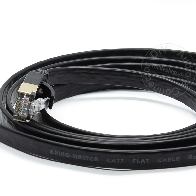 Cáp mạng Cat7 10G 600MHz siêu mỏng STP chống nhiễu đồng tinh khiết Kingmaster chiều dài từ 1.5 mét đến 20 mét