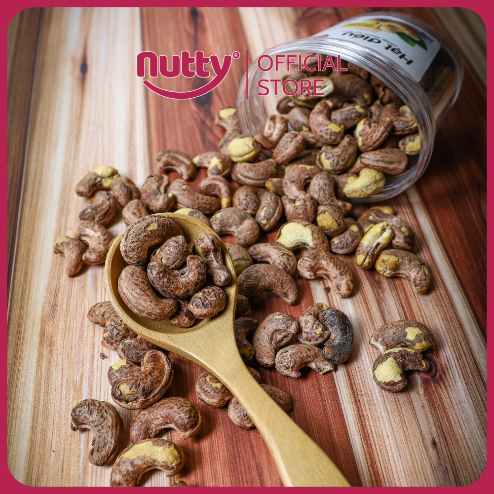 Hạt điều rang muối vỏ lụa Nutty - Hạt điều Bình Phước vỏ lụa - Món ăn vặt lành mạnh