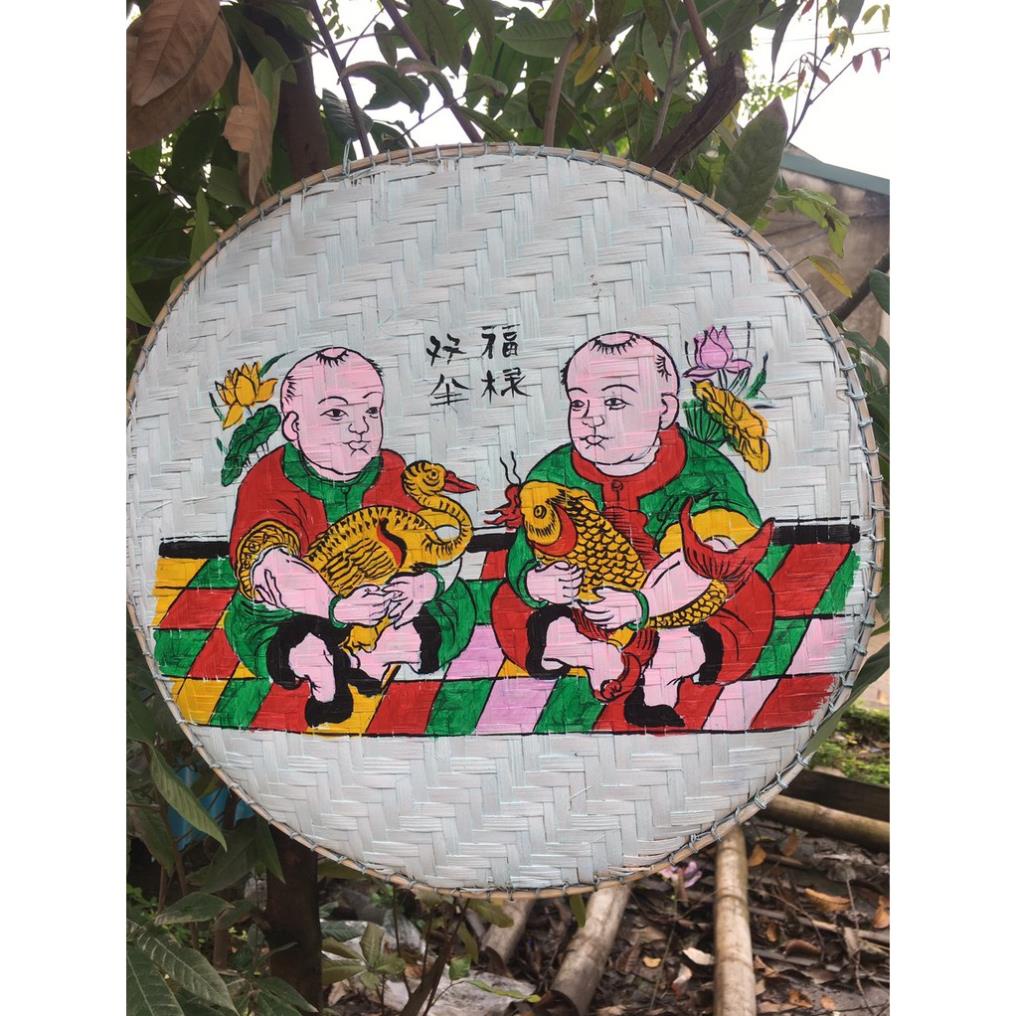 Mẹt tre vẽ tranh đông hồ trang trí