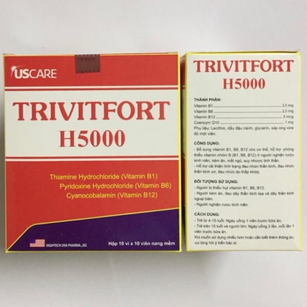 Bổ sung vitamin B1, B6, B12 cho cơ thể TRIVITFORT H5000 nhập khẩu