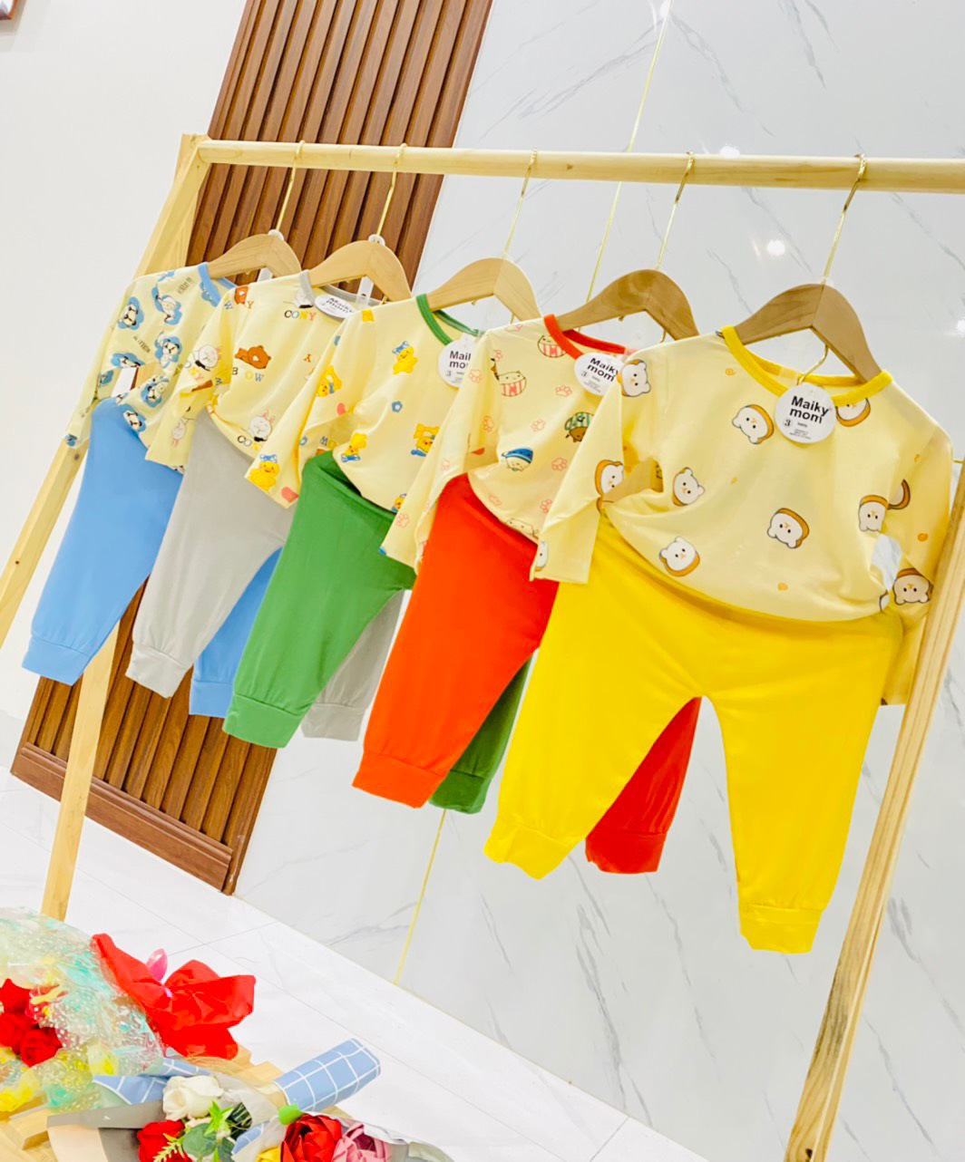 Com bo 3 bộ dài tay minky mon cho bé trai bé g1i from từ 5 tới 17kg