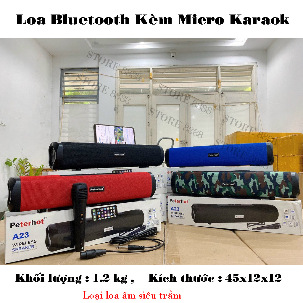 Bộ loa bluetooth karaoke kimiso a23 💝 đã có míc hát 💝 loa bluetooth hát karaoke mini kimiso a23 - bass khỏe - nghe âm siêu trầm - pin khỏe - hát karaoke hay - bảo hành 1 năm