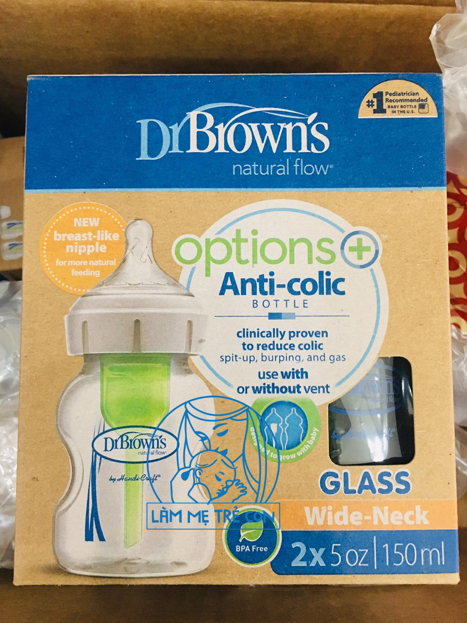 Combo 2 Bình Sữa Dr Brown 150ml Glass Wide Neck