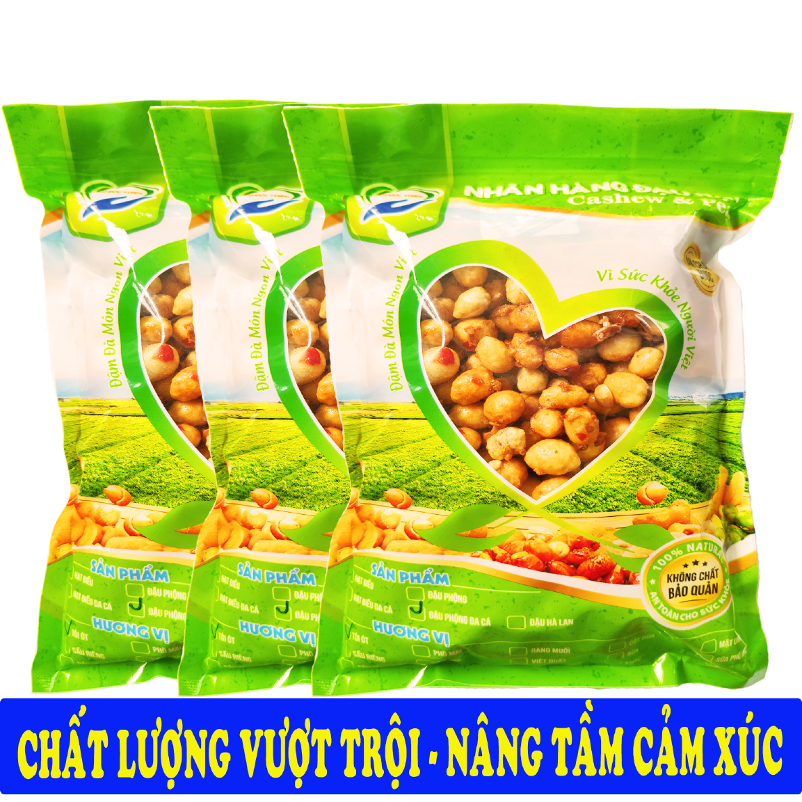 Combo 1,5 KG Đậu Phộng Da Cá Rang Tỏi Ớt Tâm Đức Thiện Combo 3 Túi ZIP 500GR Thực Phẩm Đóng Gói Đóng Hộp Ăn Liền đồ ăn vặt Lazada bánh kẹo quà Tết