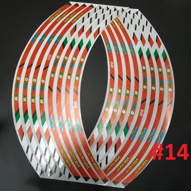 Tem dán vành xe 18inch sắc màu