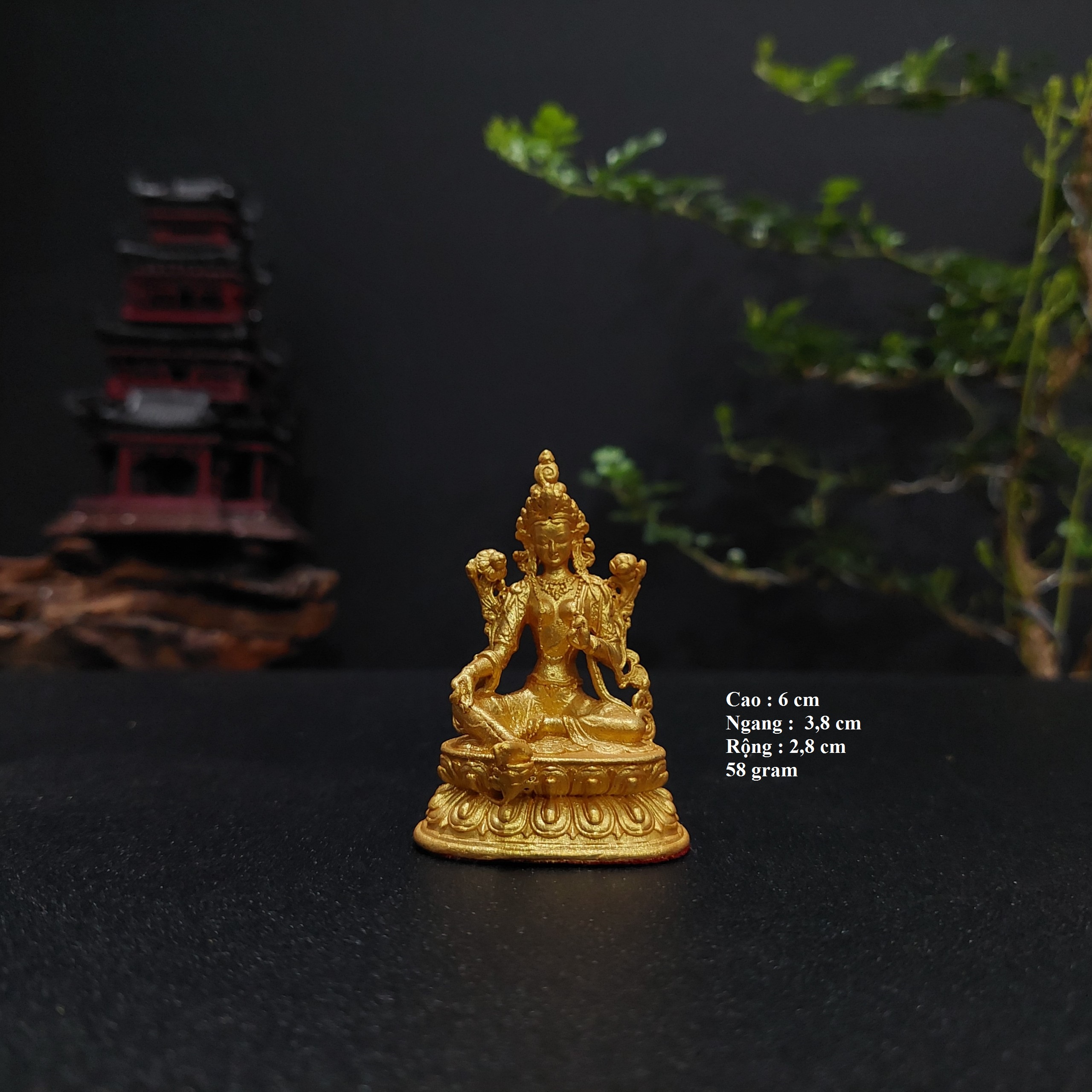 Tượng đồng hoàng thần tài, liên hoa sanh, tara xanh ats565