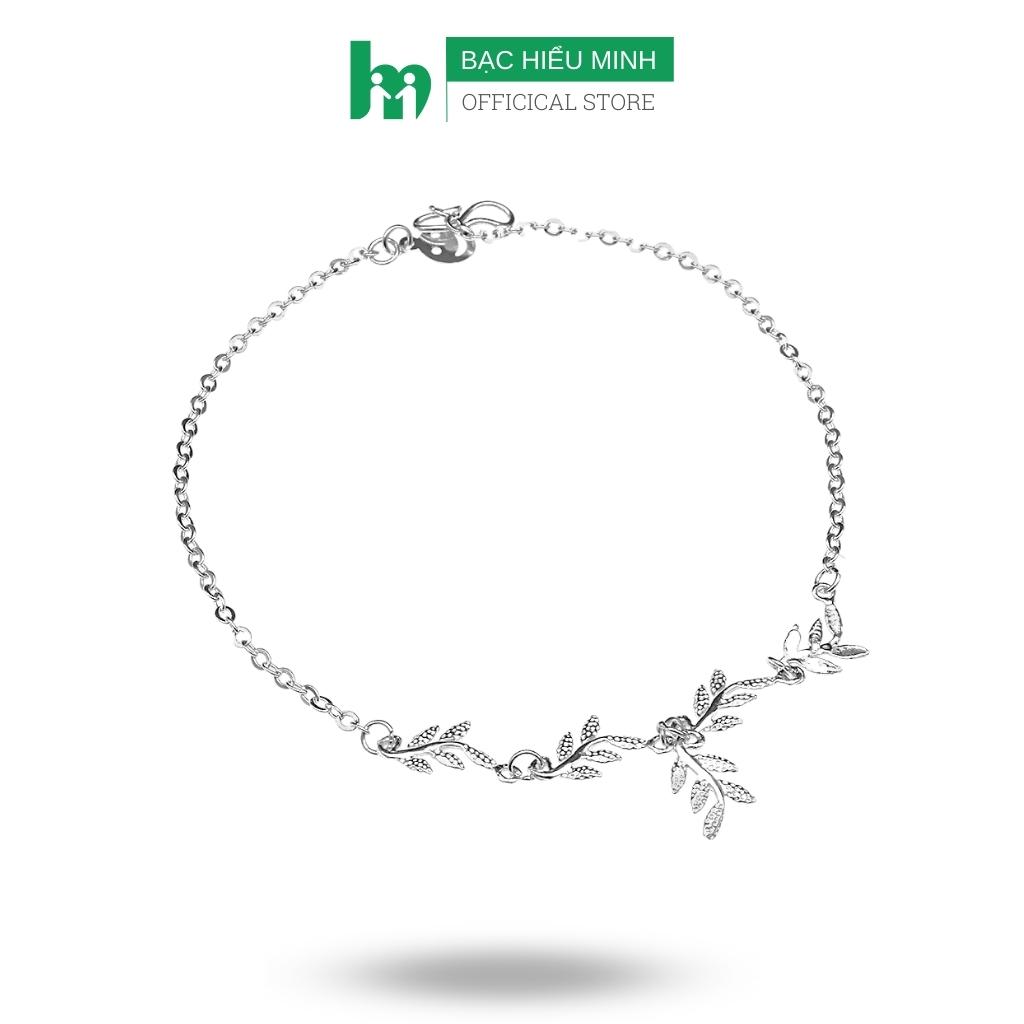 Lắc chân nữ chiếc lá tình yêu bạc hiểu minh lc212