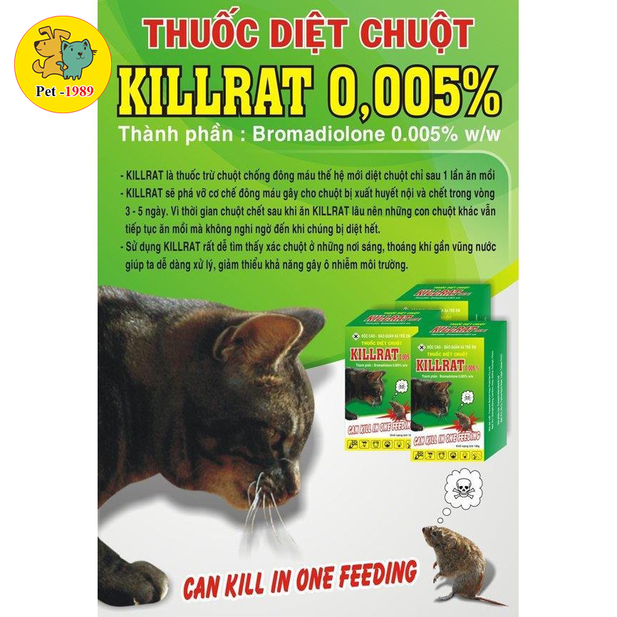Thuốc diệt chuột Killrat 0.005% Pet-1989