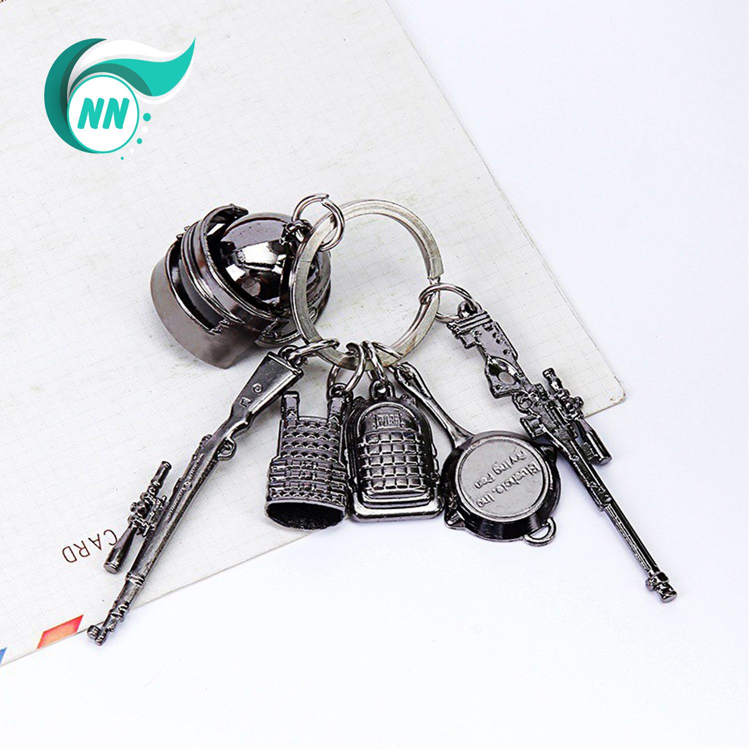 Bộ 6 Móc Khóa Pubg Mini Coper (Ka98  chảo  nón 3  balo 3  giáp 3  Awm )