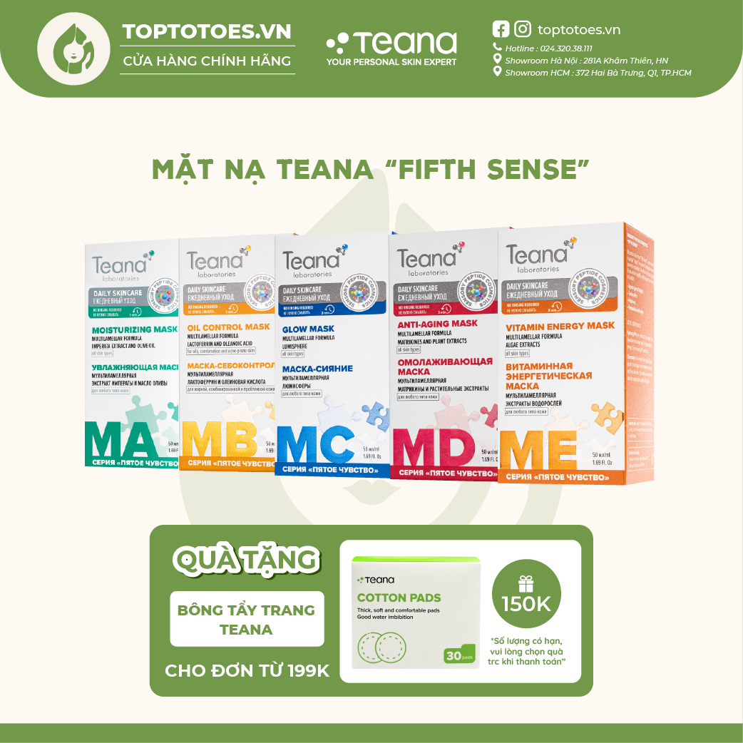 Mặt nạ Teana "Fifth Sense" dưỡng ẩm, giảm mụn, làm sáng và trẻ hóa da 50ml