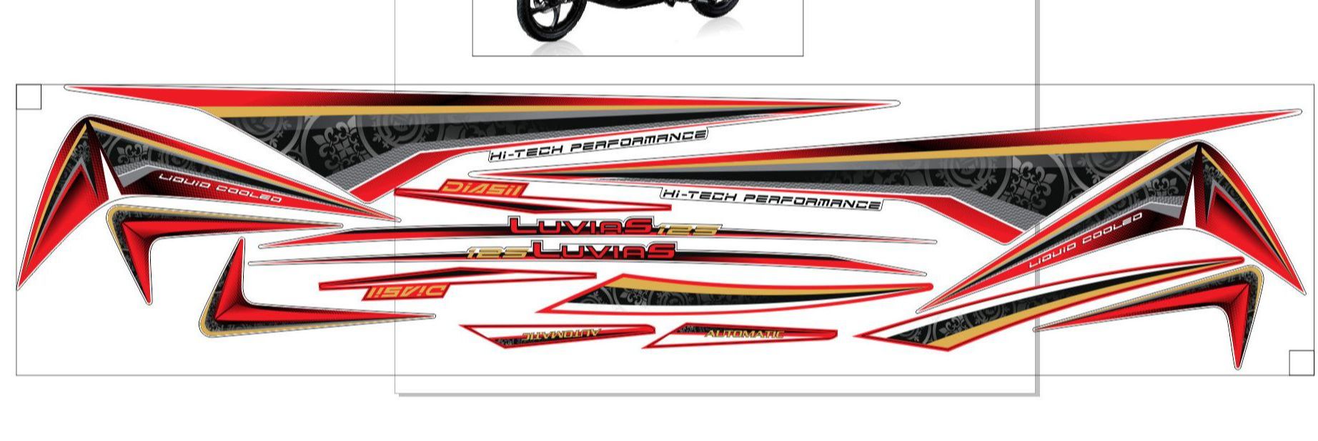 tem rời luvias 125 đỏ xám xe trắng