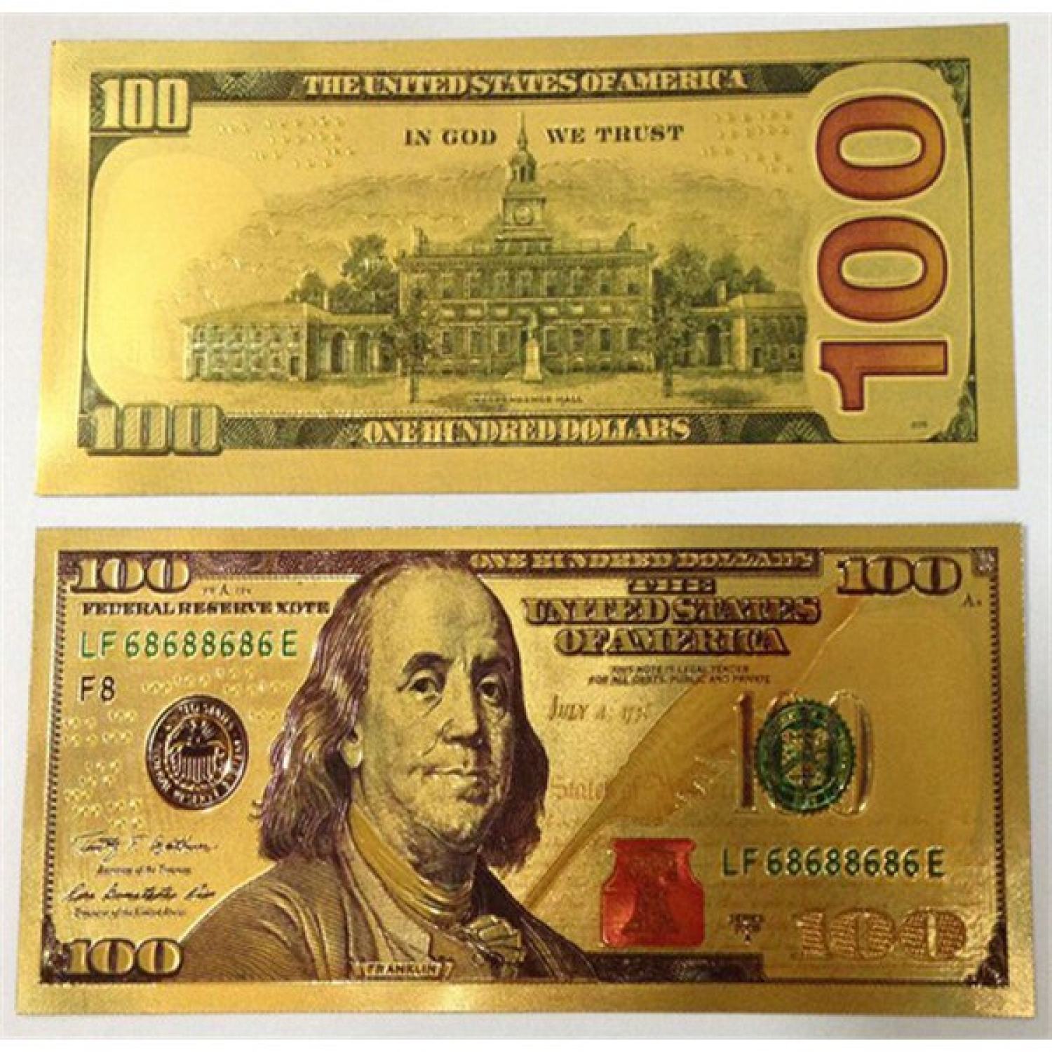 Tơ` 2usd mạ vàng plastic làm quà lưu niệm