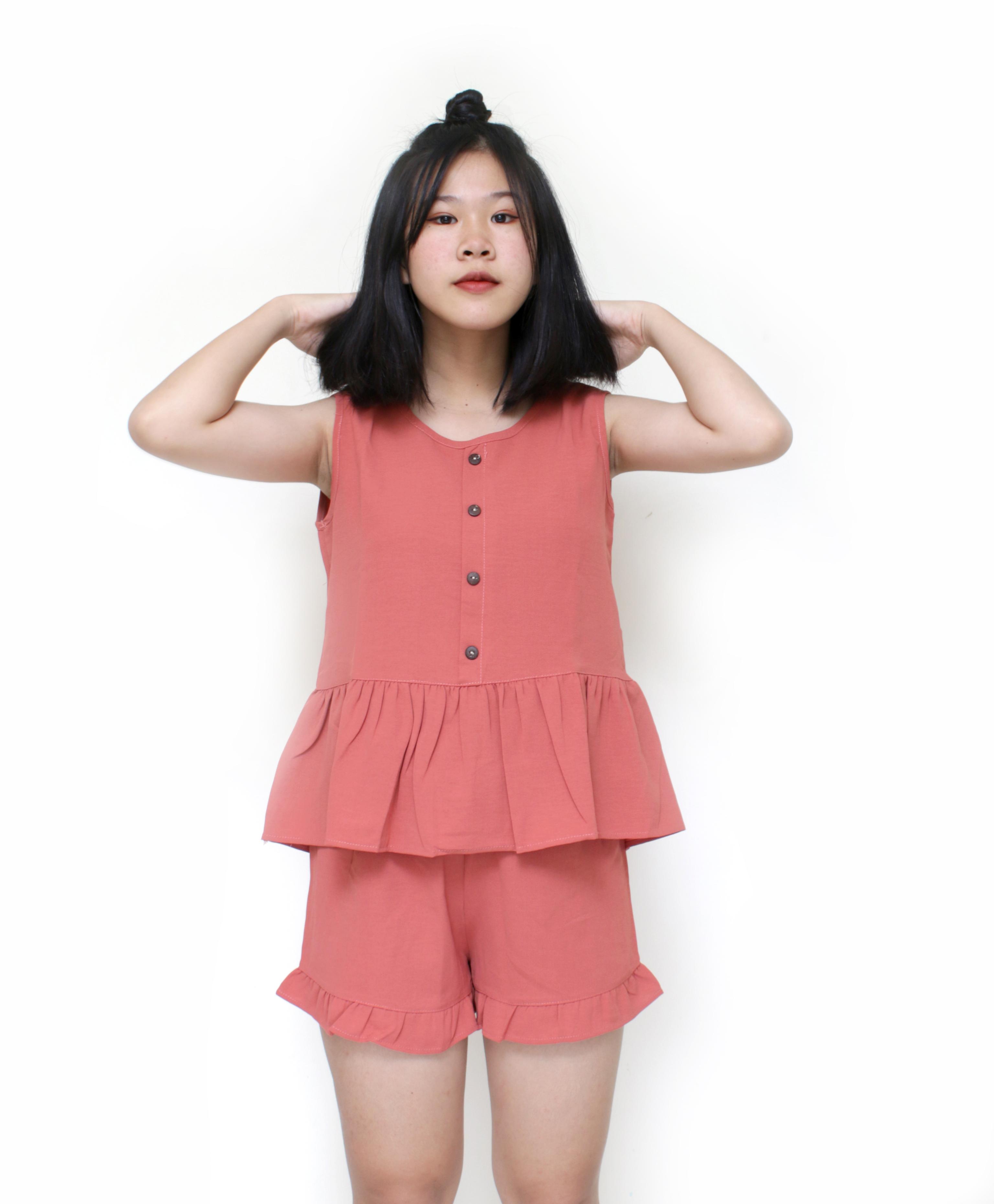 Bộ đũi nữ mặc nhà sát nách quần đùi dễ thương