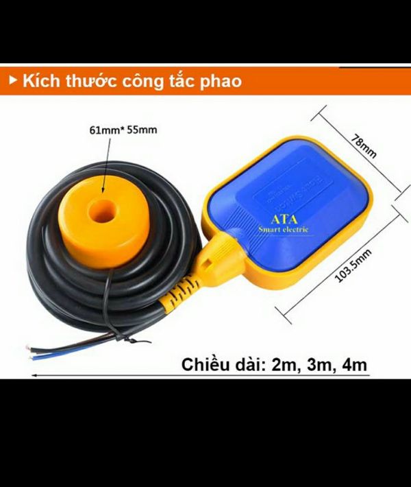 Phao Điện Bơm Nước Tự Động Dài 2 mét