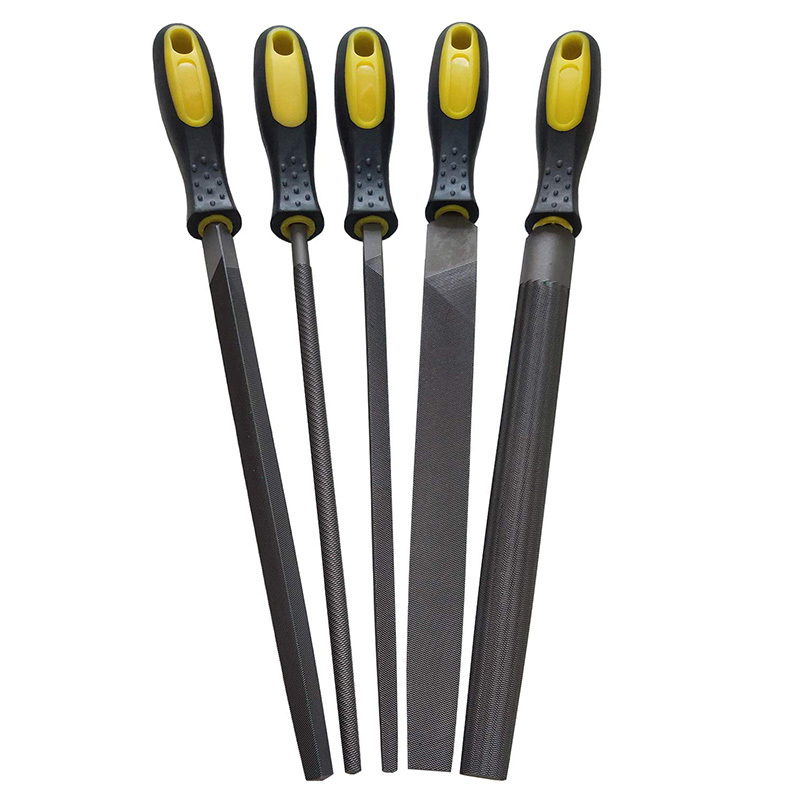 10 Inch Steel File Set Hand Grip Handles for Shaping Wood/Leather/Metal Sharpening Tools(5Pcs)