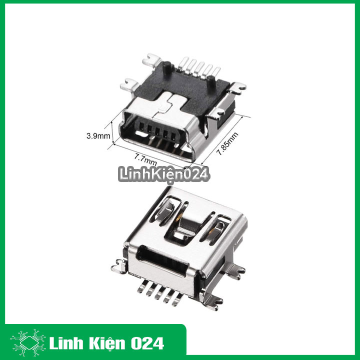 Bộ 5 cổng usb mini 5p chân cắm/chân dán
