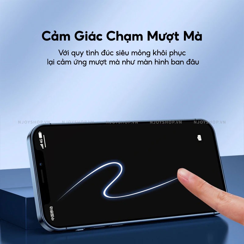 Kính Cường Lực Chống Trộm Kèm Khung Hỗ Trợ Tự Dán Chống Trầy Xước Độ Cứng 9h iPhone 11 12 13 14 15 Pro Max Njoyshop
