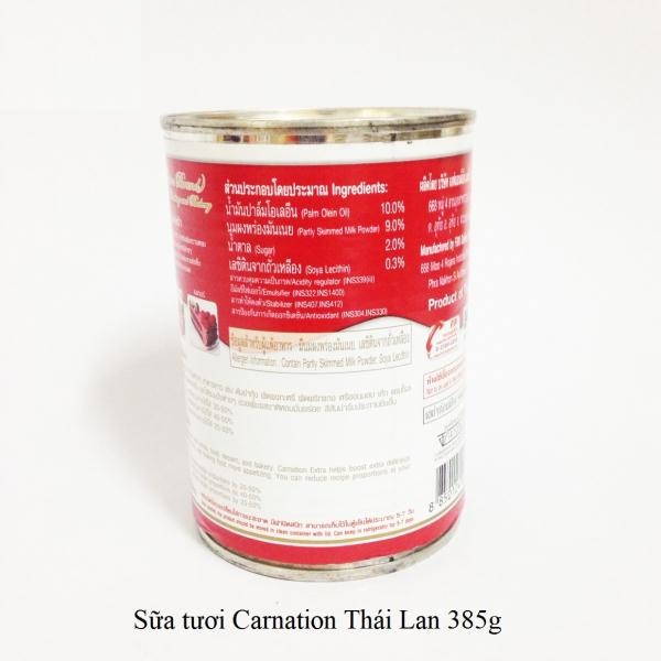 Nước sữa béo Carnation Thái lan (sữa bay hơi, sữa 3 bông hồng) - hộp 385g