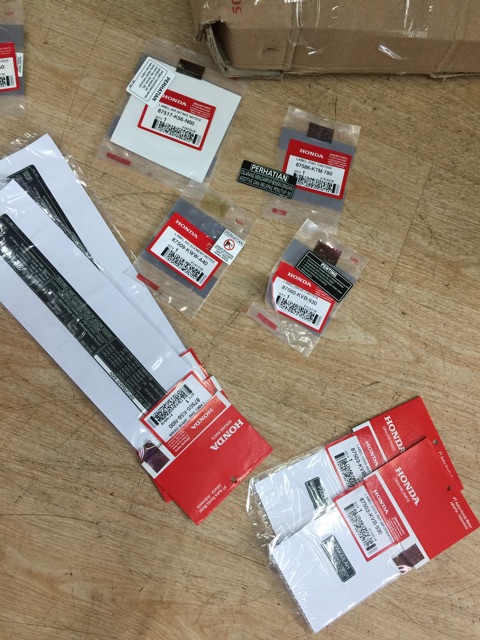 [HCM]Bộ tem thông số Sonic 150R sản xuất tại Honda Indonesia hàng tem hãng đóng gói từ nhà máy